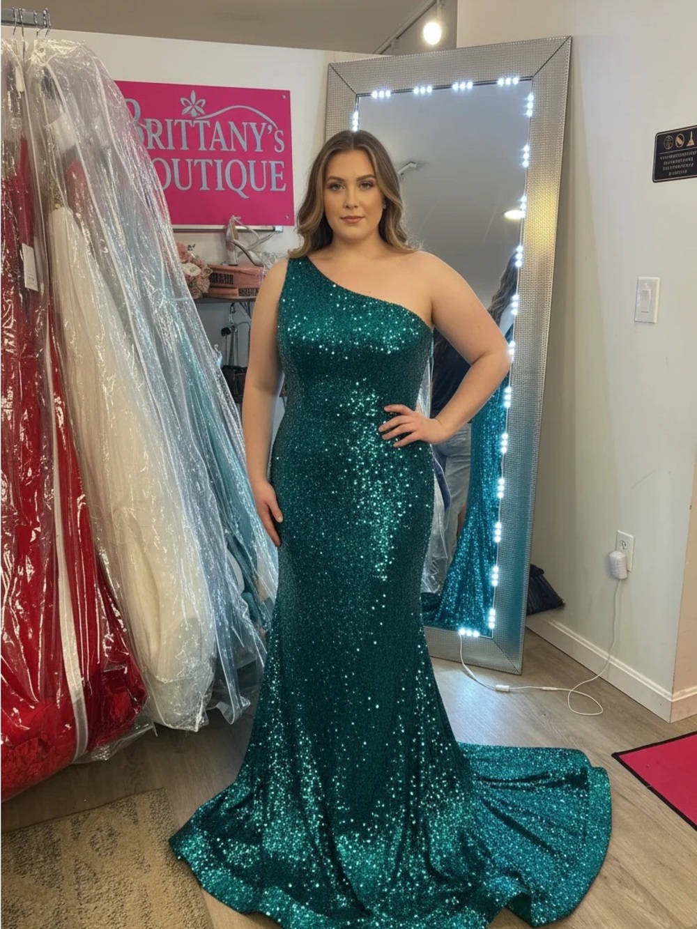Jovani One-Shoulder Sequin Gown